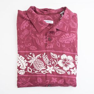 Tommy Bahama Maroon Wine Red Hawaiian Camp Shirt